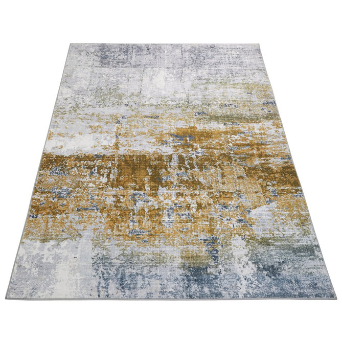 Lux Washable LUX09 Modern Abstract Distressed Soft-Touch Silky Smooth Faux Rabbit Fur Polyester Flatweave Ivory/Gold Rug-Concept Looms-Rug Love - The Most Loved Rug Store