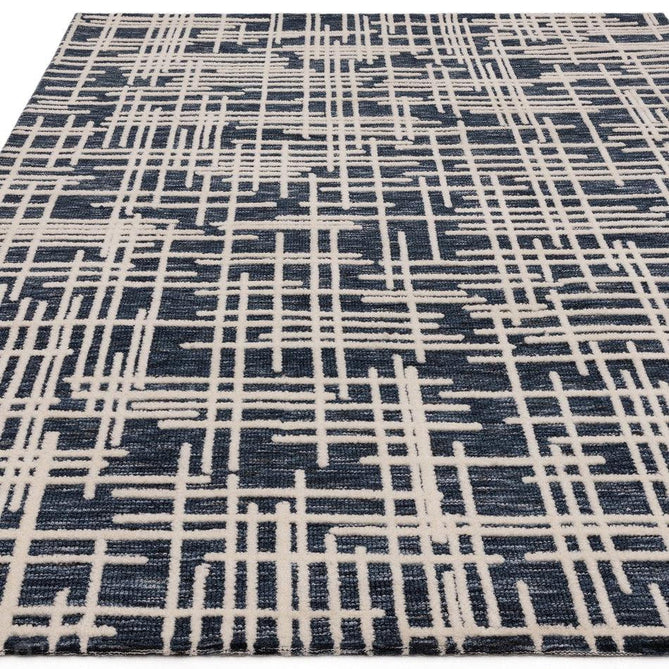 Mason Blueprint Modern Abstract Super Soft Carved Hi-Low Rib Textured Blue/Cream Rug-Asiatic Carpets-Rug Love - The Most Loved Rug Store