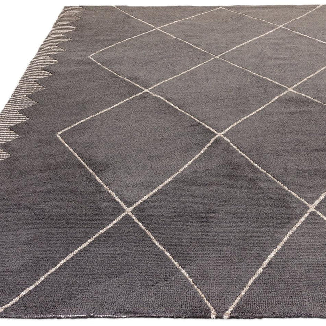 Mason Diamond Modern Tribal Super Soft Carved Hi-Low Rib Textured Black/Grey/Cream Rug-Asiatic Carpets-Rug Love - The Most Loved Rug Store