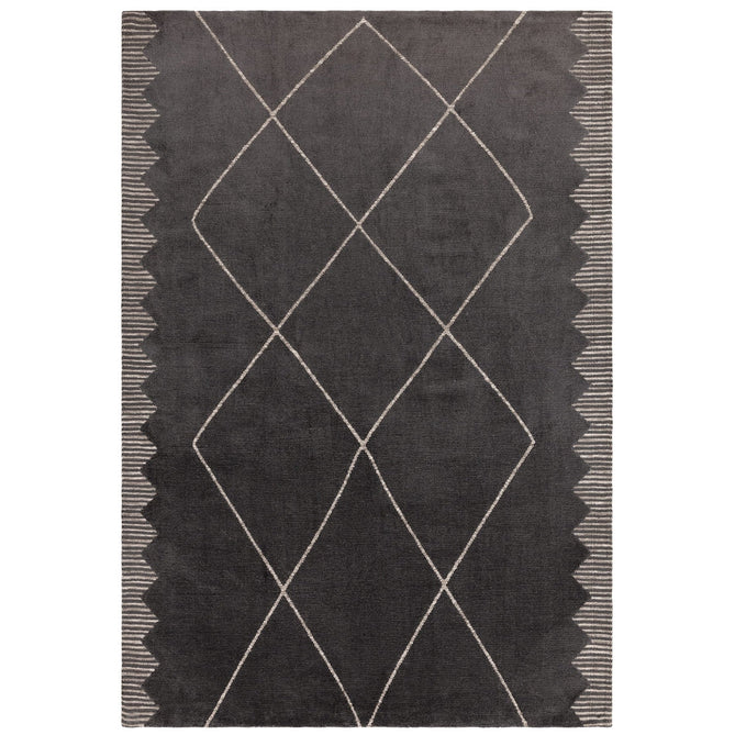 Mason Diamond Modern Tribal Super Soft Carved Hi-Low Rib Textured Black/Grey/Cream Rug-Asiatic Carpets-Rug Love - The Most Loved Rug Store