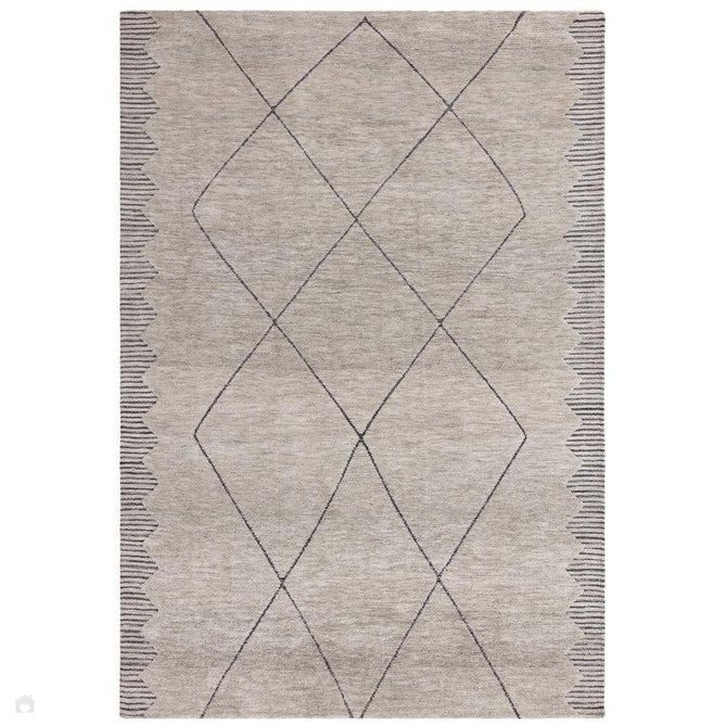 Mason Diamond Modern Tribal Super Soft Carved Hi-Low Rib Textured Grey/Dark Grey/Cream-Asiatic Carpets-Rug Love - The Most Loved Rug Store