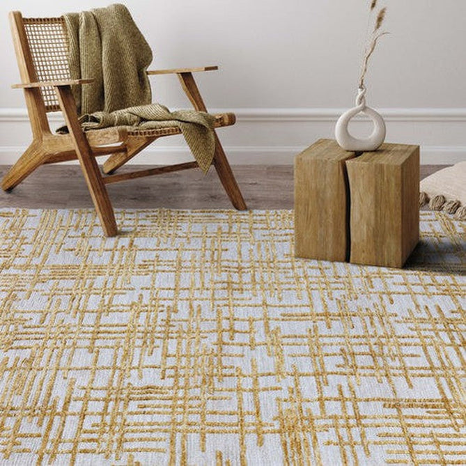 Mason Draft Modern Abstract Super Soft Carved Hi-Low Rib Textured Gold/Beige Rug-Asiatic Carpets-Rug Love - The Most Loved Rug Store