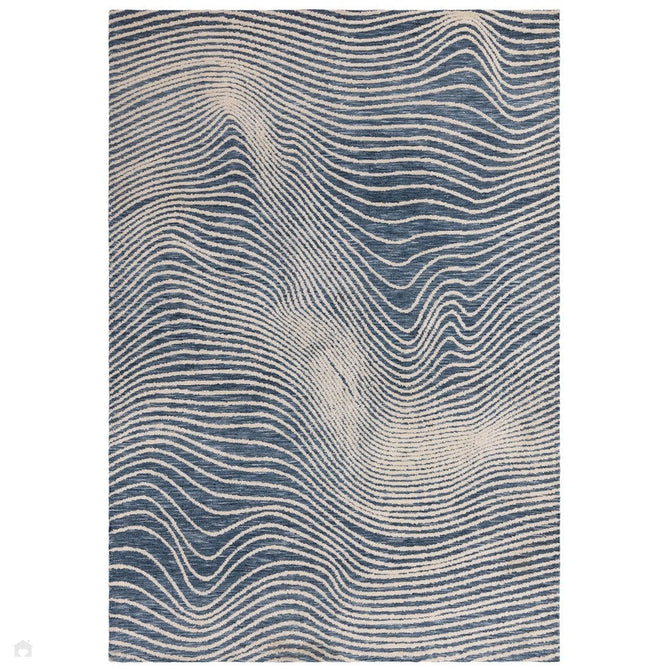 Mason Magnitude Modern Abstract Super Soft Carved Hi-Low Rib Textured Blue/Cream Rug-Asiatic Carpets-Rug Love - The Most Loved Rug Store