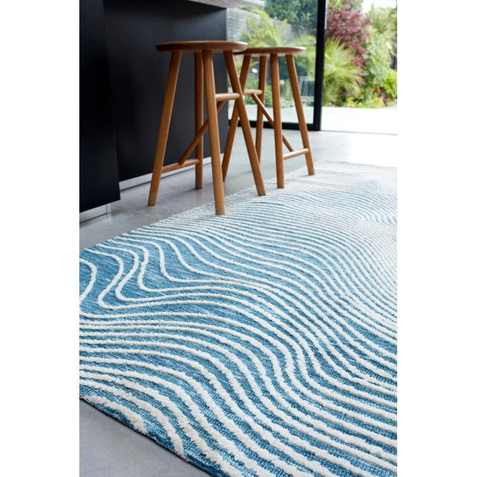 Mason Magnitude Modern Abstract Super Soft Carved Hi-Low Rib Textured Blue/Cream Rug-Asiatic Carpets-Rug Love - The Most Loved Rug Store