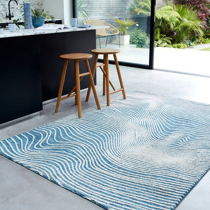 Mason Magnitude Modern Abstract Super Soft Carved Hi-Low Rib Textured Blue/Cream Rug-Asiatic Carpets-Rug Love - The Most Loved Rug Store