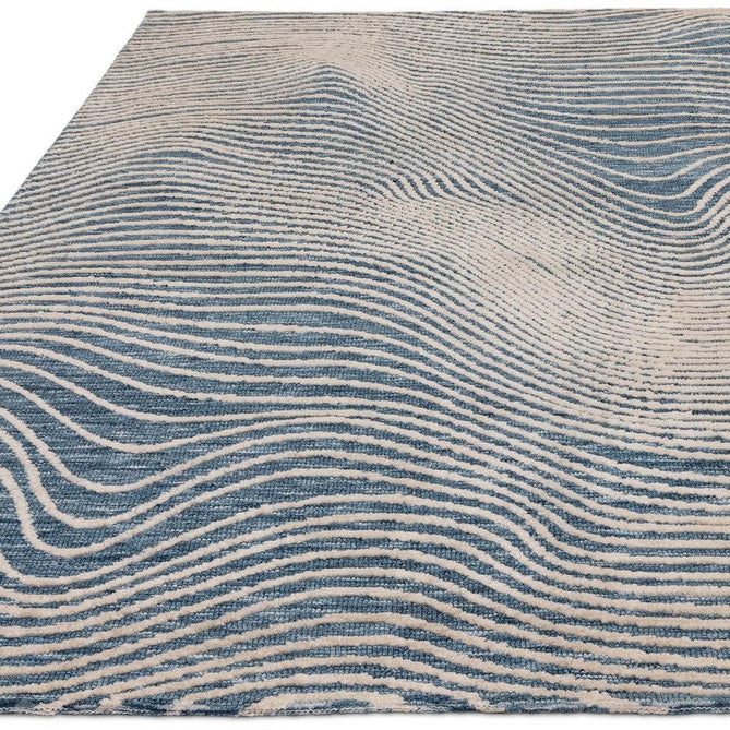 Mason Magnitude Modern Abstract Super Soft Carved Hi-Low Rib Textured Blue/Cream Rug-Asiatic Carpets-Rug Love - The Most Loved Rug Store