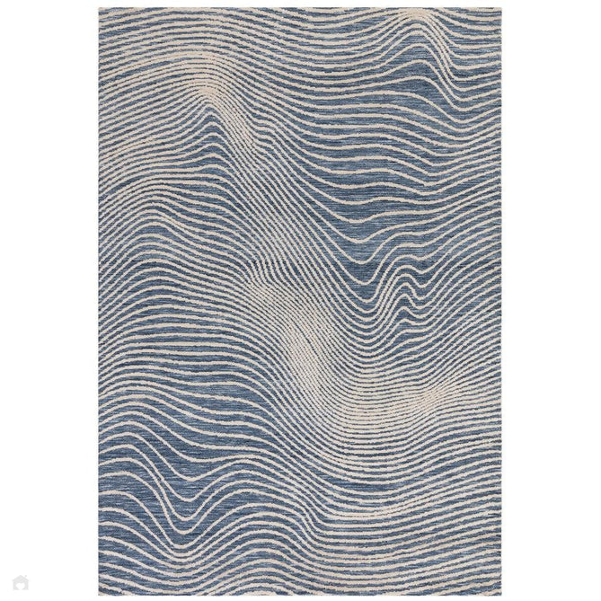 Mason Magnitude Modern Abstract Super Soft Carved Hi-Low Rib Textured Blue/Cream Rug-Asiatic Carpets-Rug Love - The Most Loved Rug Store