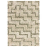 Mason Maze Modern Geometric Super Soft Carved Hi-Low Rib Textured Biege/Sage Green/Cream Rug