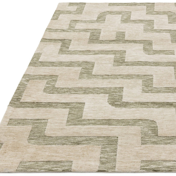 Mason Maze Modern Geometric Super Soft Carved Hi-Low Rib Textured Sage Green/Cream Rug-Asiatic Carpets-Rug Love - The Most Loved Rug Store