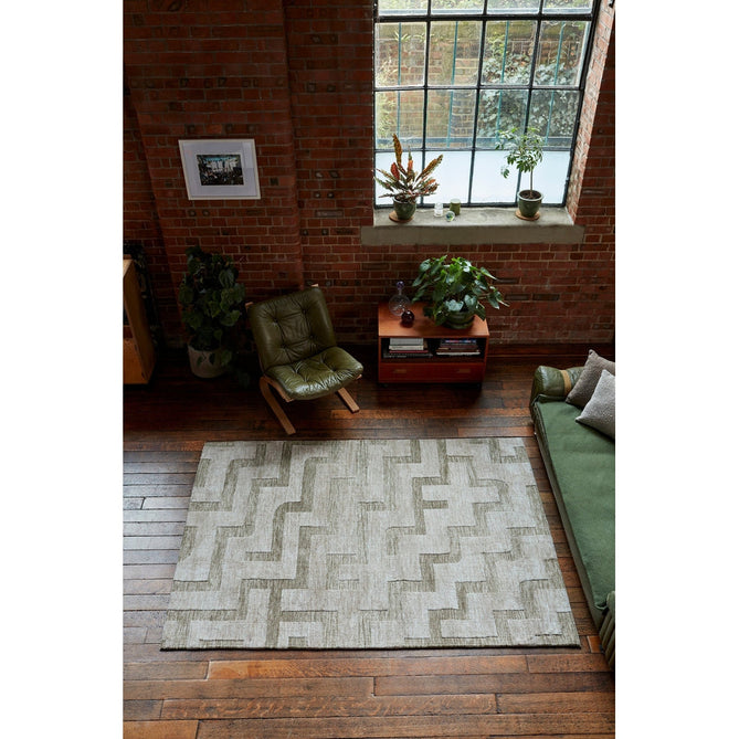 Mason Maze Modern Geometric Super Soft Carved Hi-Low Rib Textured Sage Green/Cream Rug-Asiatic Carpets-Rug Love - The Most Loved Rug Store