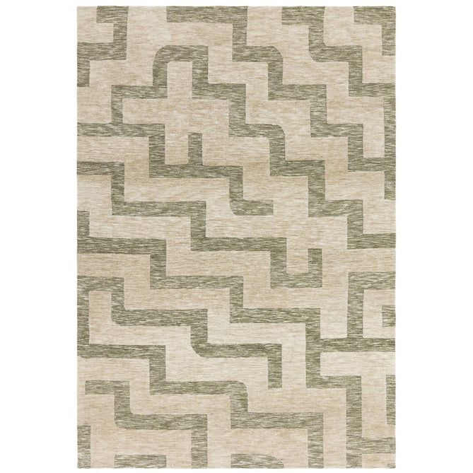 Mason Maze Modern Geometric Super Soft Carved Hi-Low Rib Textured Sage Green/Cream Rug-Asiatic Carpets-Rug Love - The Most Loved Rug Store