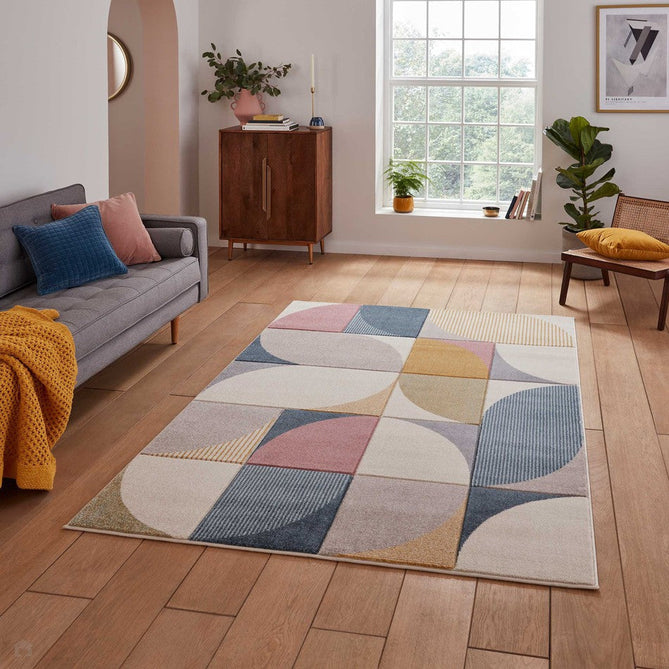 Matrix FE663 Modern Hand Carved Geometric Multicolour Rug-Think Rugs-Rug Love - The Most Loved Rug Store