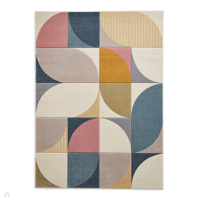 Matrix FE663 Modern Hand Carved Geometric Multicolour Rug-Think Rugs-Rug Love - The Most Loved Rug Store