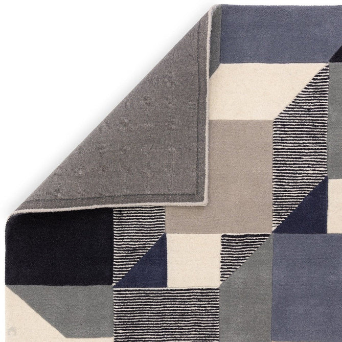 Matrix MAX101 Memphis Modern Geometric Hand-Woven High-Density Soft Textured Wool&Viscose Mix Blue Rug-Asiatic Carpets-Rug Love - The Most Loved Rug Store