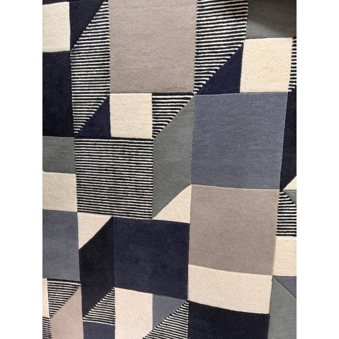 Matrix MAX101 Memphis Modern Geometric Hand-Woven High-Density Soft Textured Wool&Viscose Mix Blue Rug-Asiatic Carpets-Rug Love - The Most Loved Rug Store