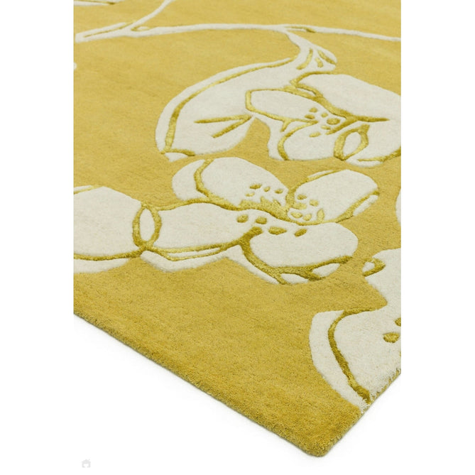 Matrix MAX15 Devore Modern Floral Abstract Hand-Woven High-Density Soft Textured Wool&Viscose Mix Yellow/Multi Rug-Asiatic Carpets-Rug Love - The Most Loved Rug Store