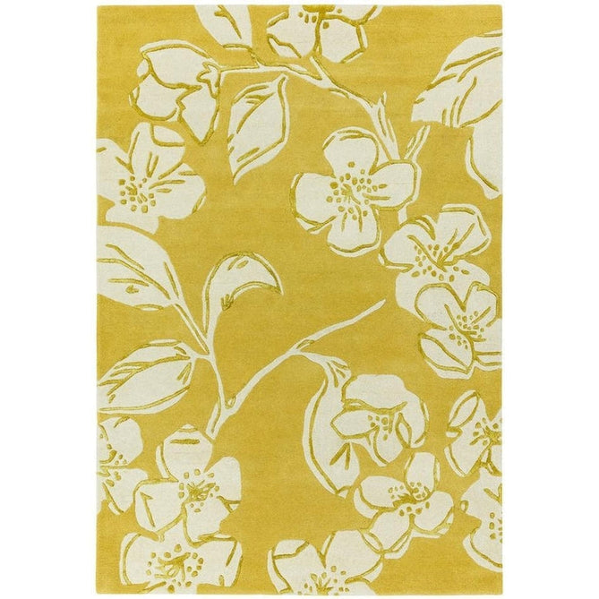 Matrix MAX15 Devore Modern Floral Abstract Hand-Woven High-Density Soft Textured Wool&Viscose Mix Yellow/Multi Rug-Asiatic Carpets-Rug Love - The Most Loved Rug Store