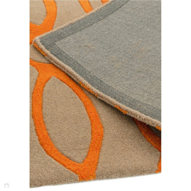 Matrix MAX37 Wire Modern Geometric Hand-Woven High-Density Soft Textured Wool&Viscose Mix Orange/Beige/Light Brown Rug-Asiatic Carpets-Rug Love - The Most Loved Rug Store