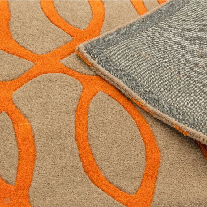 Matrix MAX37 Wire Modern Geometric Hand-Woven High-Density Soft Textured Wool&Viscose Mix Orange/Beige/Light Brown Rug-Asiatic Carpets-Rug Love - The Most Loved Rug Store