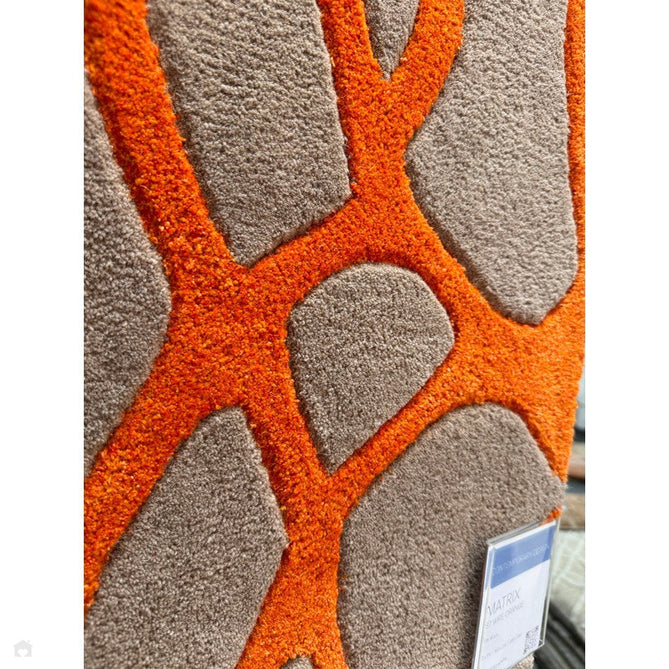 Matrix MAX37 Wire Modern Geometric Hand-Woven High-Density Soft Textured Wool&Viscose Mix Orange/Beige/Light Brown Rug-Asiatic Carpets-Rug Love - The Most Loved Rug Store