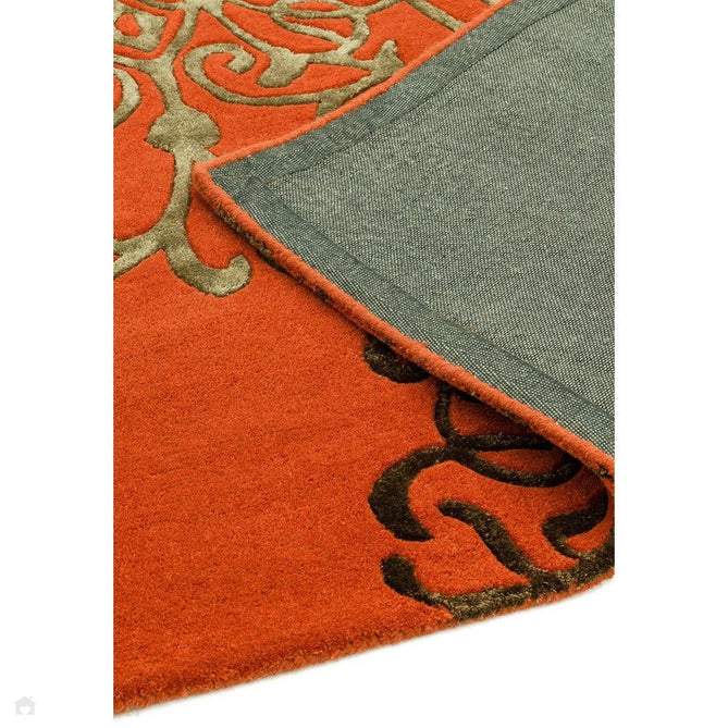 Matrix MAX43 Tangier Modern Geometric Hand-Woven High-Density Soft Textured Wool&Viscose Mix Terracotta Orange/Multi Rug-Asiatic Carpets-Rug Love - The Most Loved Rug Store