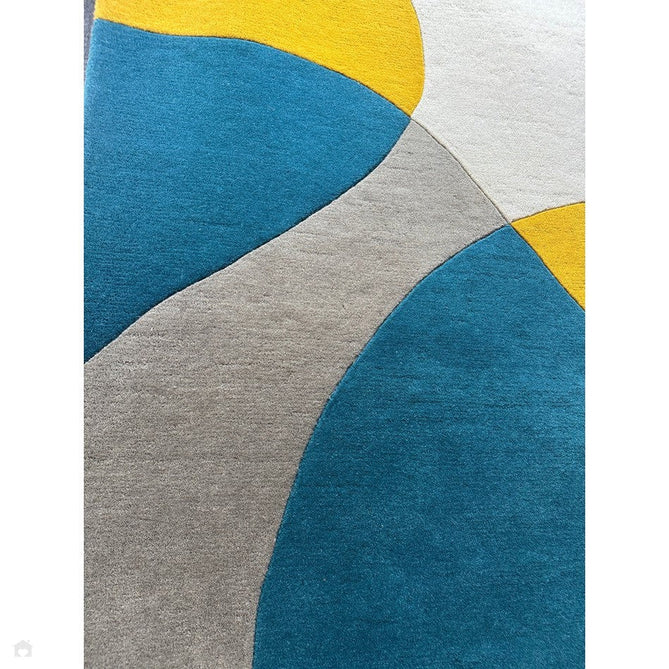 Matrix MAX54 Arc Modern Geometric Hand-Woven High-Density Soft Textured Wool&Viscose Mix Taupe/Teal/Yellow/Multi Rug-Asiatic Carpets-Rug Love - The Most Loved Rug Store