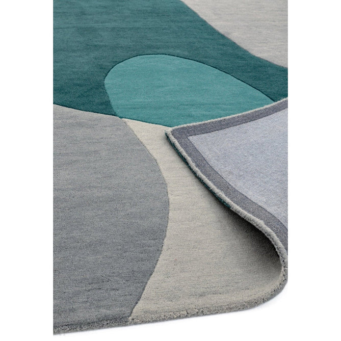 Matrix MAX57 Arc Modern Geometric Hand-Woven High-Density Soft Textured Wool&Viscose Mix Teal/Multi Rug-Asiatic Carpets-Rug Love - The Most Loved Rug Store