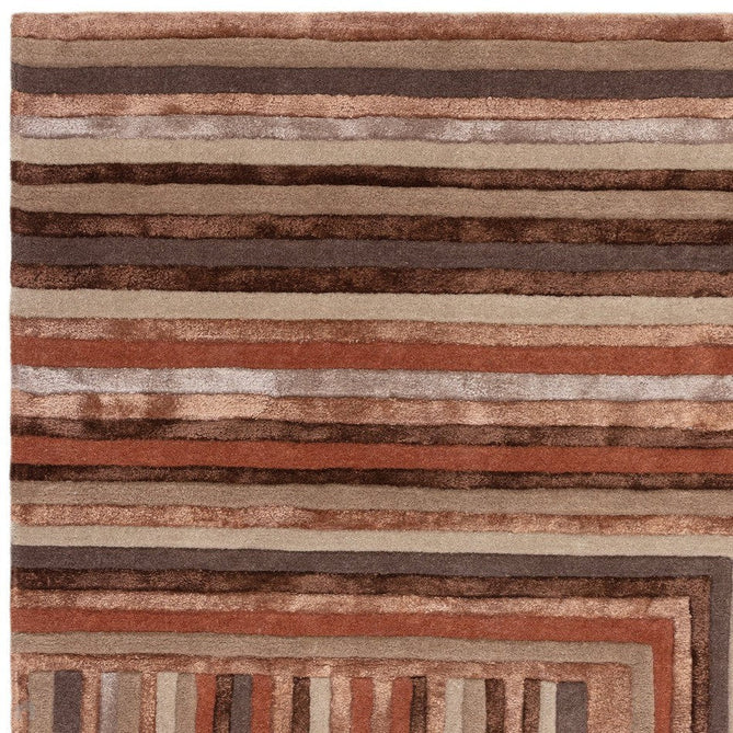 Matrix MAX80 Network Modern Geometric Hand-Woven High-Density Soft Textured Wool&Viscose Mix Terracotta Rug-Asiatic Carpets-Rug Love - The Most Loved Rug Store