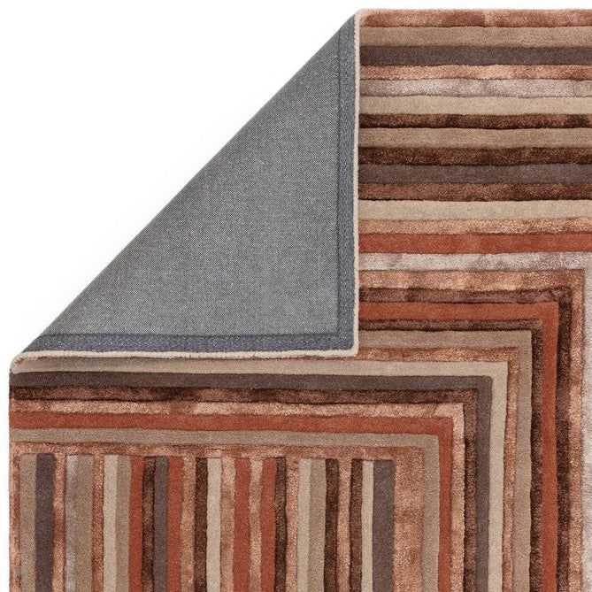 Matrix MAX80 Network Modern Geometric Hand-Woven High-Density Soft Textured Wool&Viscose Mix Terracotta Rug-Asiatic Carpets-Rug Love - The Most Loved Rug Store