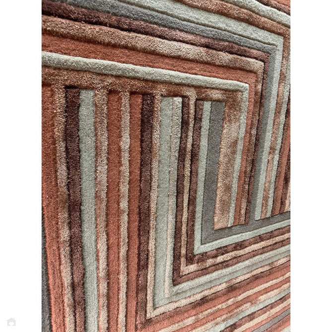 Matrix MAX80 Network Modern Geometric Hand-Woven High-Density Soft Textured Wool&Viscose Mix Terracotta Rug-Asiatic Carpets-Rug Love - The Most Loved Rug Store