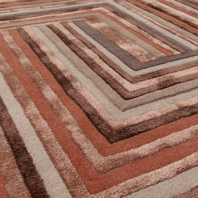 Matrix MAX80 Network Modern Geometric Hand-Woven High-Density Soft Textured Wool&Viscose Mix Terracotta Rug-Asiatic Carpets-Rug Love - The Most Loved Rug Store