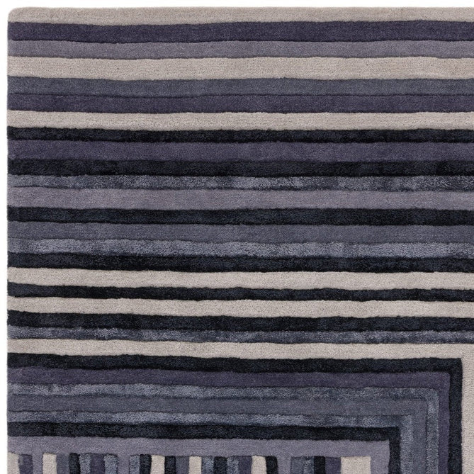 Matrix MAX81 Network Modern Geometric Hand-Woven High-Density Soft Textured Wool&Viscose Mix Indigo Rug-Asiatic Carpets-Rug Love - The Most Loved Rug Store