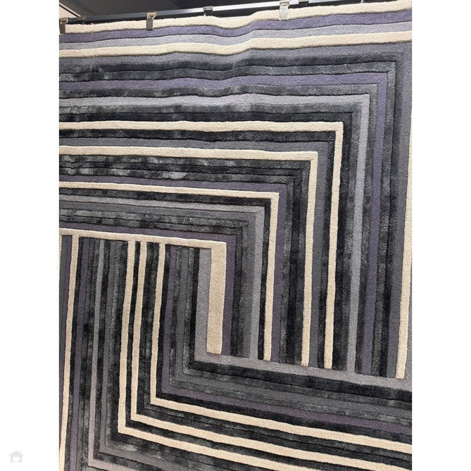 Matrix MAX81 Network Modern Geometric Hand-Woven High-Density Soft Textured Wool&Viscose Mix Indigo Rug-Asiatic Carpets-Rug Love - The Most Loved Rug Store