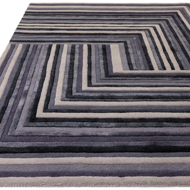 Matrix MAX81 Network Modern Geometric Hand-Woven High-Density Soft Textured Wool&Viscose Mix Indigo Rug-Asiatic Carpets-Rug Love - The Most Loved Rug Store