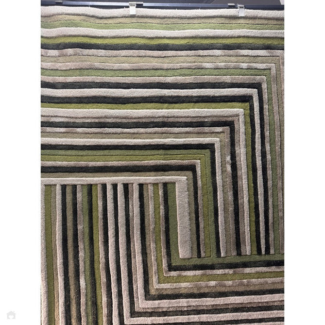 Matrix MAX82 Network Modern Geometric Hand-Woven High-Density Soft Textured Wool&Viscose Mix Forest Green Rug-Asiatic Carpets-Rug Love - The Most Loved Rug Store