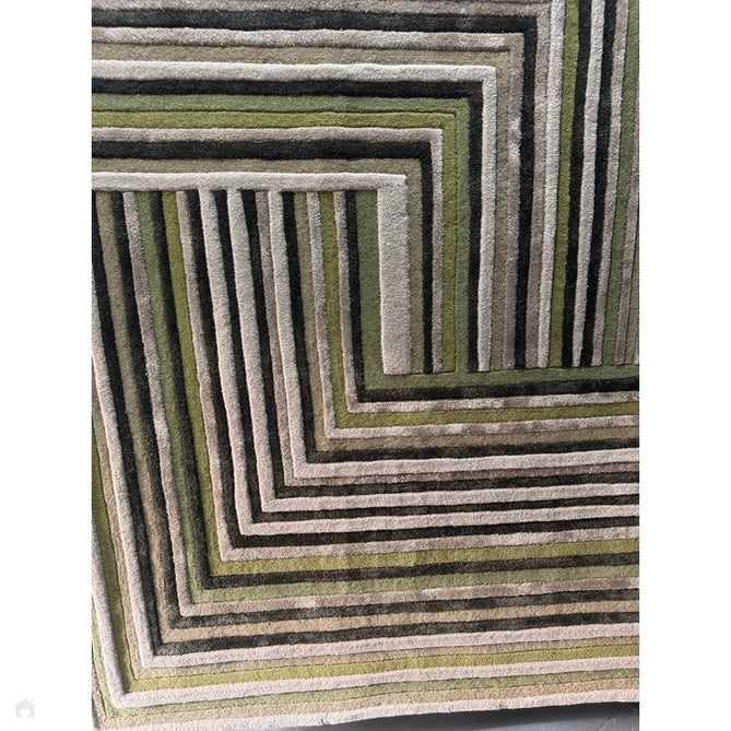 Matrix MAX82 Network Modern Geometric Hand-Woven High-Density Soft Textured Wool&Viscose Mix Forest Green Rug-Asiatic Carpets-Rug Love - The Most Loved Rug Store