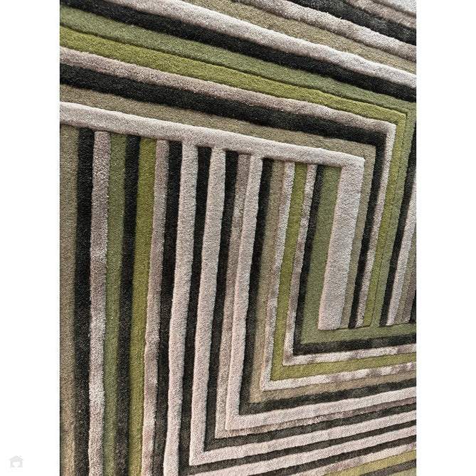 Matrix MAX82 Network Modern Geometric Hand-Woven High-Density Soft Textured Wool&Viscose Mix Forest Green Rug-Asiatic Carpets-Rug Love - The Most Loved Rug Store