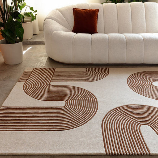 Matrix MAX85 Arches Modern Geometric Hand-Woven High-Density Soft Textured Wool&Viscose Mix Amber Rug-Asiatic Carpets-Rug Love - The Most Loved Rug Store