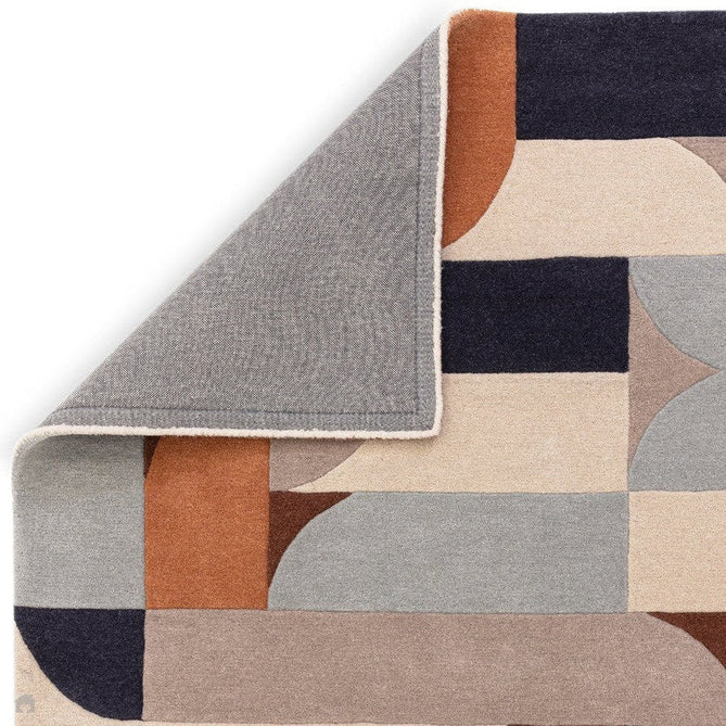 Matrix MAX88 Klotski Modern Geometric Hand-Woven High-Density Soft Textured Wool&Viscose Mix Terracotta/Multi Rug-Asiatic Carpets-Rug Love - The Most Loved Rug Store