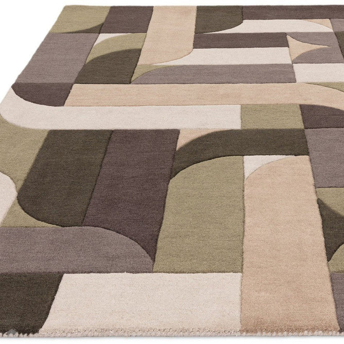 Matrix MAX90 Klotski Modern Geometric Hand-Woven High-Density Soft Textured Wool&Viscose Mix Sage Green Rug-Asiatic Carpets-Rug Love - The Most Loved Rug Store