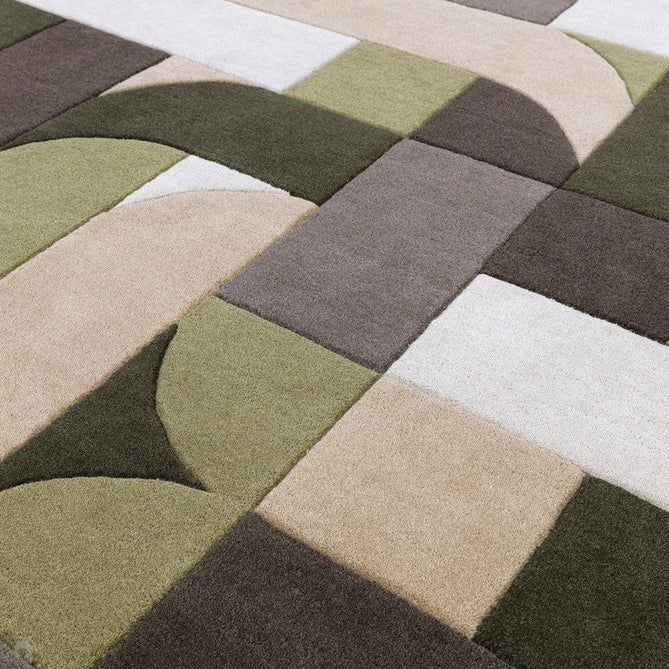 Matrix MAX90 Klotski Modern Geometric Hand-Woven High-Density Soft Textured Wool&Viscose Mix Sage Green Rug-Asiatic Carpets-Rug Love - The Most Loved Rug Store