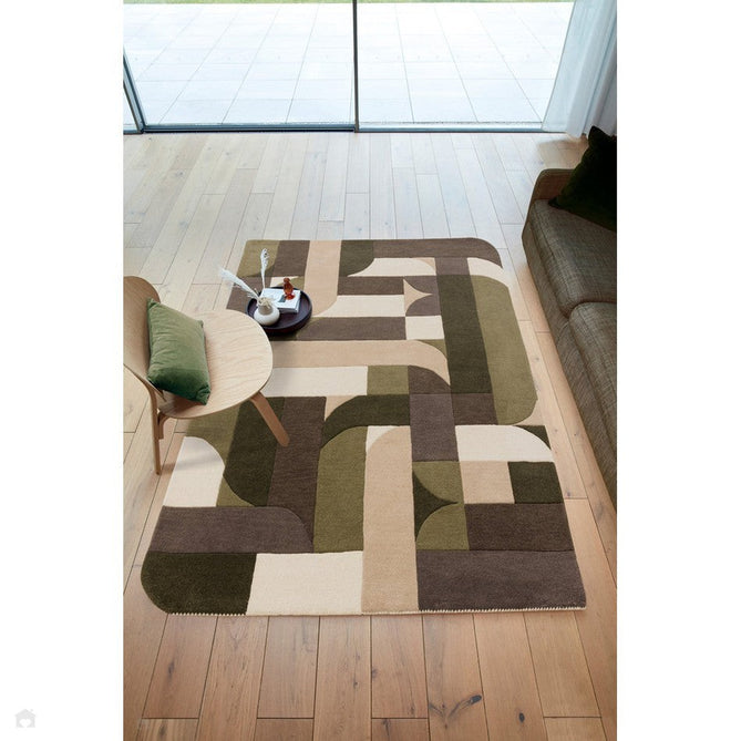 Matrix MAX90 Klotski Modern Geometric Hand-Woven High-Density Soft Textured Wool&Viscose Mix Sage Green Rug-Asiatic Carpets-Rug Love - The Most Loved Rug Store