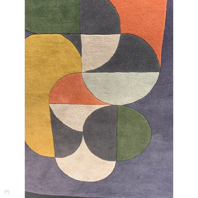 Matrix MAX91 Statement Modern Geometric Hand-Woven High-Density Soft Textured Wool&Viscose Mix Navy Blue/Multi Rug-Asiatic Carpets-Rug Love - The Most Loved Rug Store