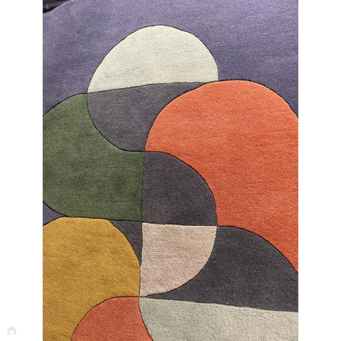 Matrix MAX91 Statement Modern Geometric Hand-Woven High-Density Soft Textured Wool&Viscose Mix Navy Blue/Multi Rug-Asiatic Carpets-Rug Love - The Most Loved Rug Store