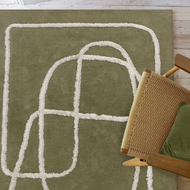 Matrix MAX93 Infinity Modern Geometric Hand-Woven High-Density Soft Textured Wool&Viscose Mix Sage Green Rug-Asiatic Carpets-Rug Love - The Most Loved Rug Store