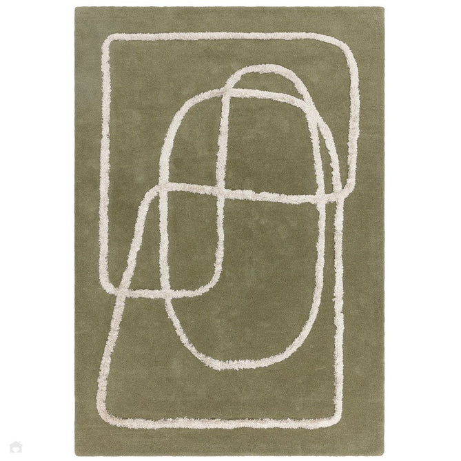 Matrix MAX93 Infinity Modern Geometric Hand-Woven High-Density Soft Textured Wool&Viscose Mix Sage Green Rug-Asiatic Carpets-Rug Love - The Most Loved Rug Store