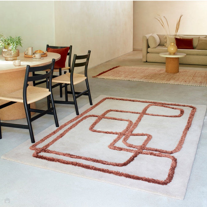 Matrix MAX96 Infinity Modern Geometric Hand-Woven High-Density Soft Textured Wool&Viscose Mix Copper Brown Rug-Asiatic Carpets-Rug Love - The Most Loved Rug Store