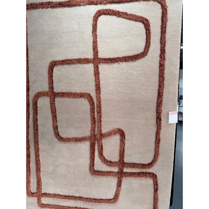 Matrix MAX96 Infinity Modern Geometric Hand-Woven High-Density Soft Textured Wool&Viscose Mix Copper Brown Rug-Asiatic Carpets-Rug Love - The Most Loved Rug Store