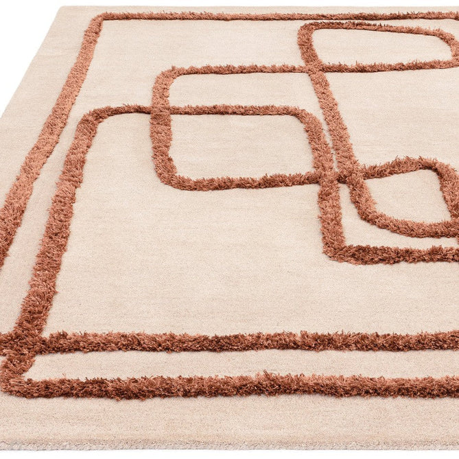 Matrix MAX96 Infinity Modern Geometric Hand-Woven High-Density Soft Textured Wool&Viscose Mix Copper Brown Rug-Asiatic Carpets-Rug Love - The Most Loved Rug Store