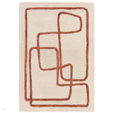 Matrix MAX96 Infinity Modern Geometric Hand-Woven High-Density Soft Textured Wool&Viscose Mix Copper Brown Rug